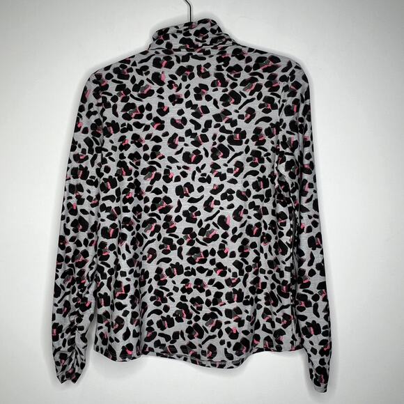 Nic + Zoe Cheetah Pop Long Sleeve High Neck Shirt Size Small - Picture 4 of 6